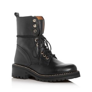 AQUA AQ-JAX Black Leat Leather Boots Size 9.5 US